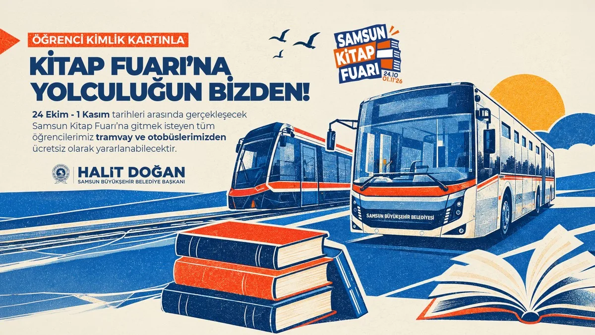 Büyükşehir’den Eğitime ve Kültüre Dev Destek: Samsun Kitap Fuarı’nda Öğrencilere Ulaşım Ücretsiz!